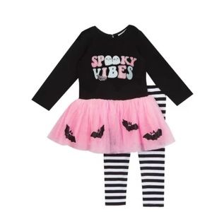 COUNTING DAISIES Girls' Halloween Spooky Vibes Tutu and Legging set size-various